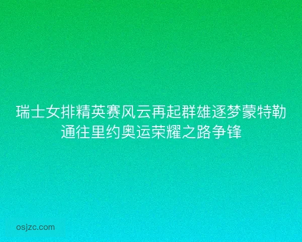 瑞士女排精英赛风云再起群雄逐梦蒙特勒通往里约奥运荣耀之路争锋