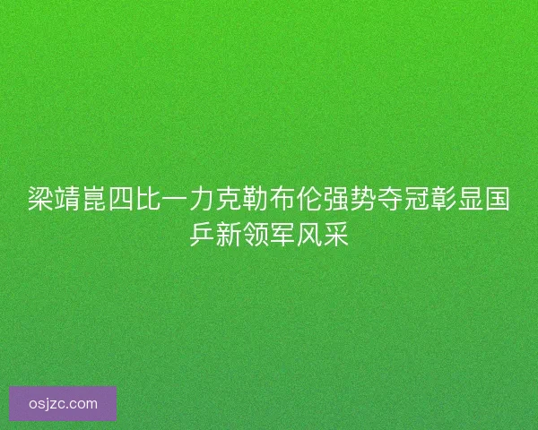 梁靖崑四比一力克勒布伦强势夺冠彰显国乒新领军风采 梁靖崑四比一力克勒布伦强势夺冠彰显国乒新领军风采